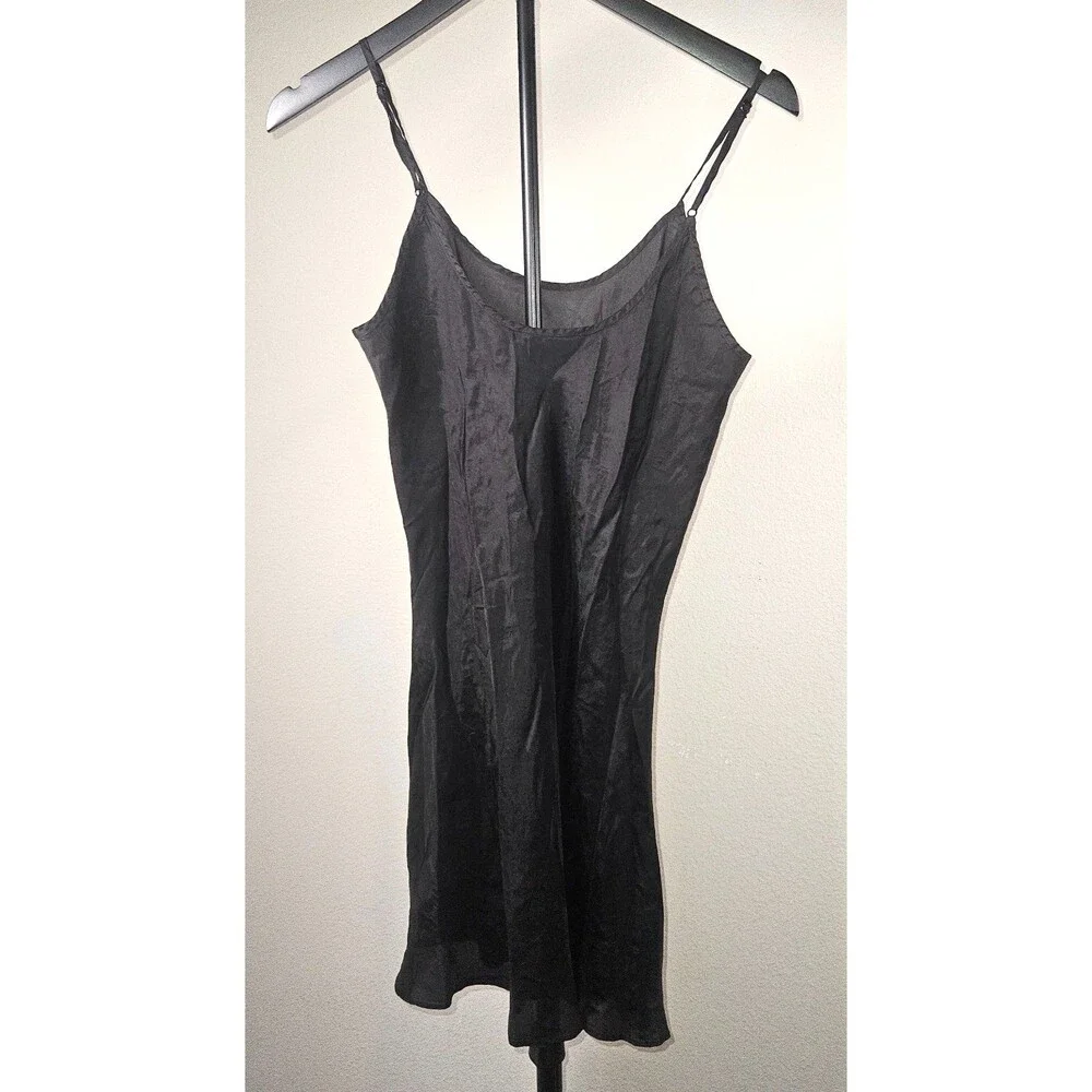 Coach 1941 Black Cupro Slip Dress Womens Size 4 Satin Mini Adjustable Straps